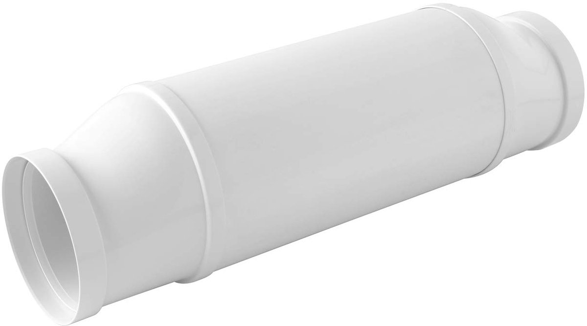 SnelShoppen - Excentrische Geluiddemper voor Afzuigkappen en Rioleringen Ø 125 mm Wit - Geluidsisolatie, Ventilatie, Keuken, Badkamer, Duurzaam Materi