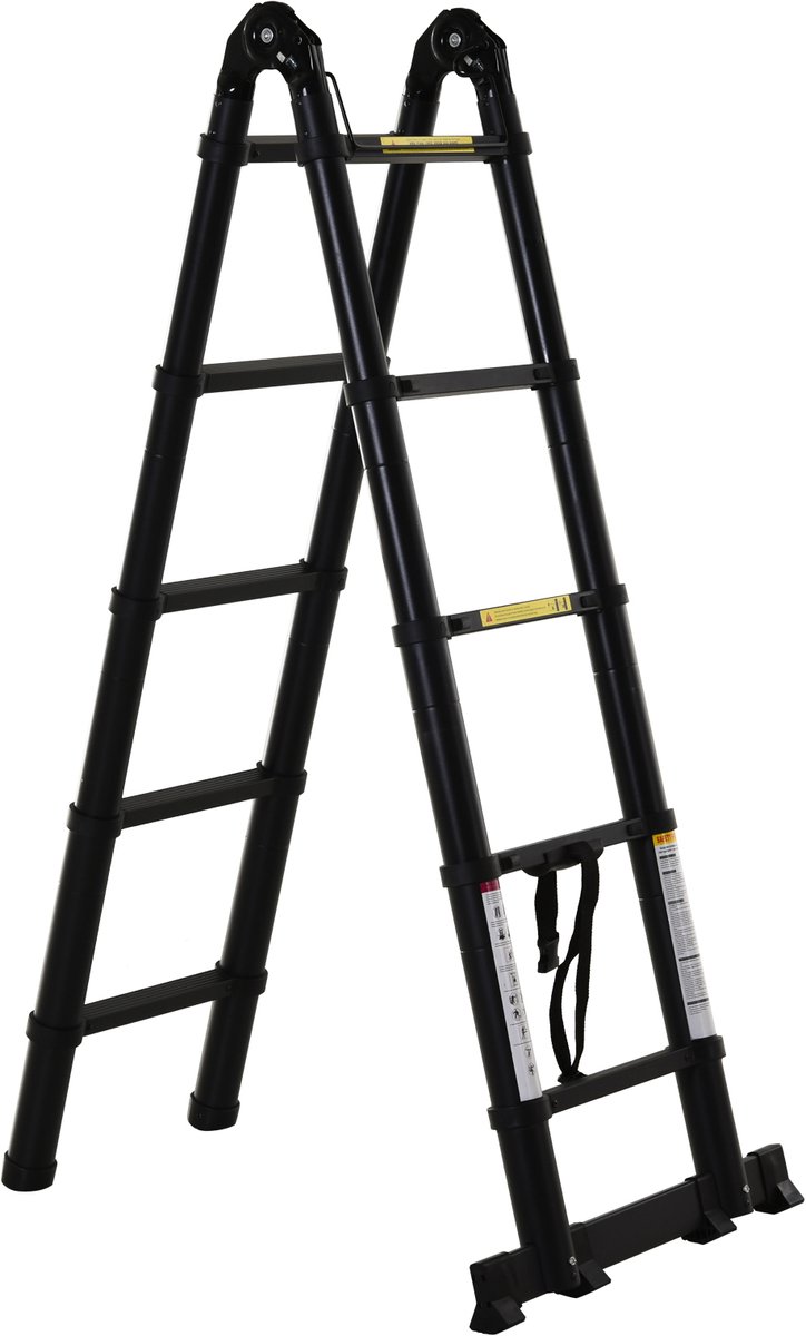Opvouwbare Telescoopladder - Multifunctioneel - 3-in-1 - Stabiel A-frame - 10 sporten - Draagbaar
