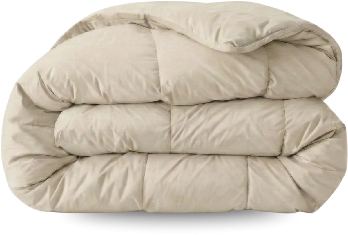 Zelesta Pure Uni Desert Sand 200x200 - Katoenen dekbed zonder overtrek - Wasbaar dekbed - Hoesloos dekbed - 2 in 1 Dekbed met vaste overtrek