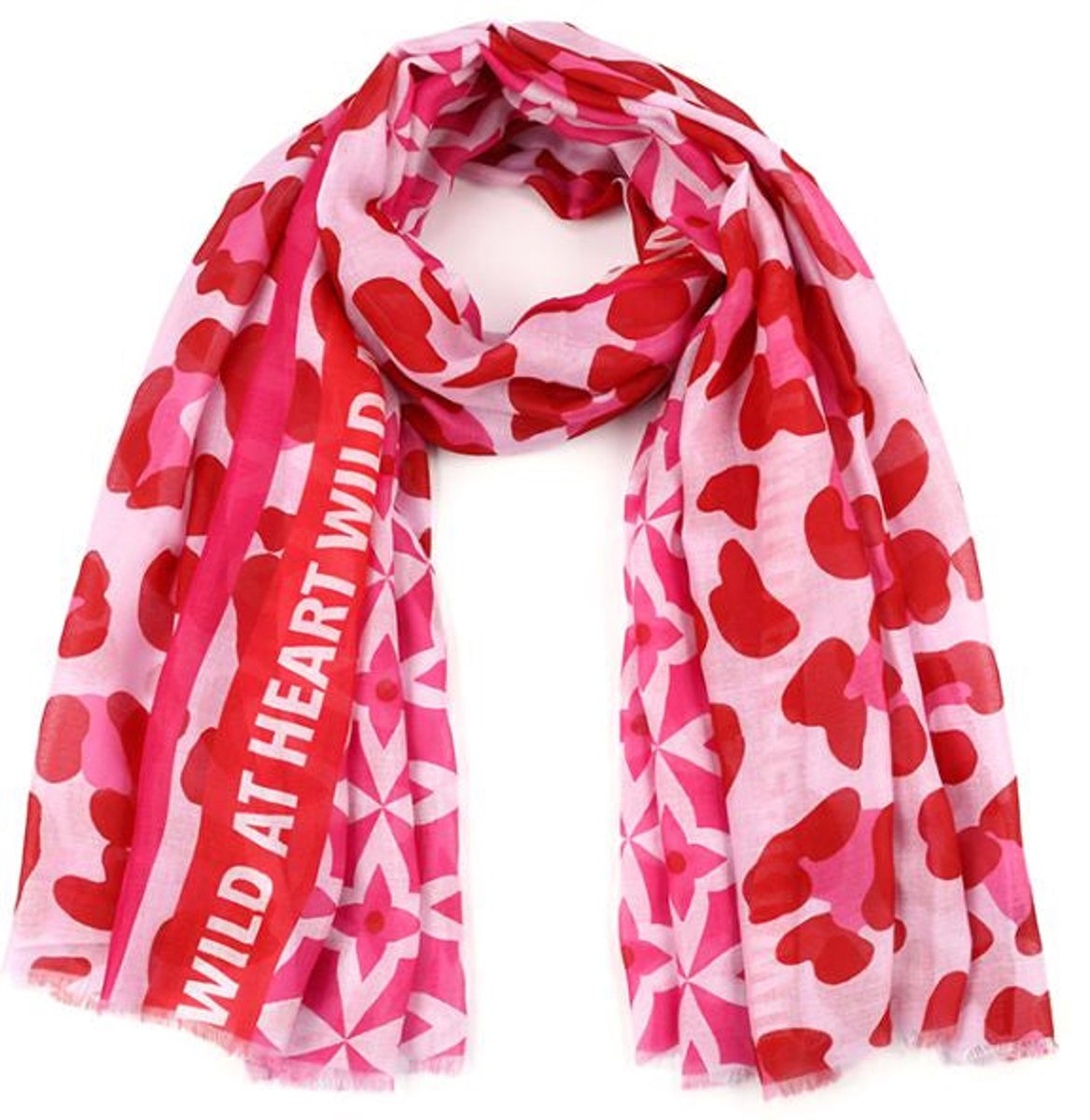 Sunset Fashion Sjaal Wild Heart roze rood 180x90cm