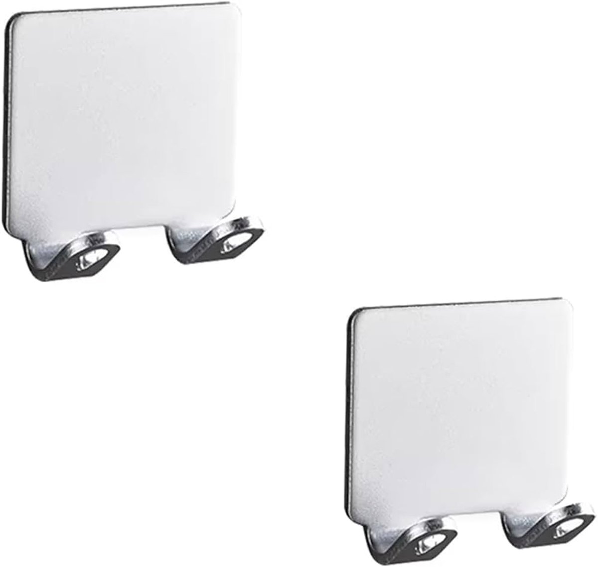2x Scheermeshouder - Zelfklevend - Ophanghaakje - Scheermes houder - Wandhouder - Haakje - Razor holder - Scheermes ophangen - Badkamer organizer - Zelfklevende houder - RVS - Zilver - 2 stuks - Jonyx
