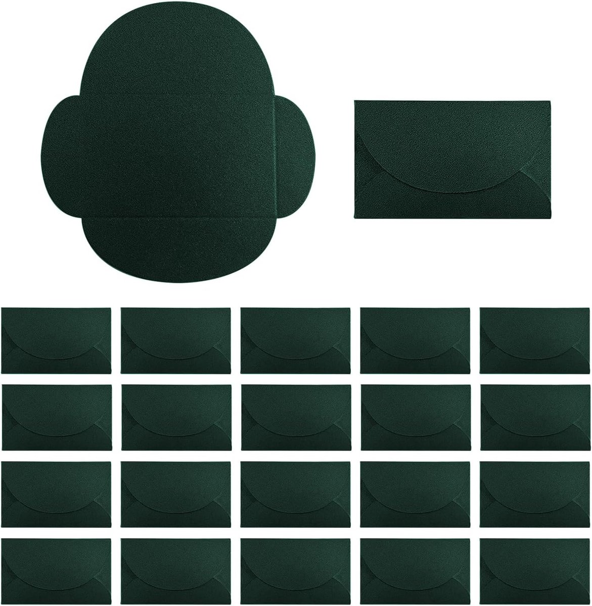 Mini Envelopes 50 Stuks - Donkergroen - Vouwkaarten - Perfect voor Uitnodigingen - SnelShoppen