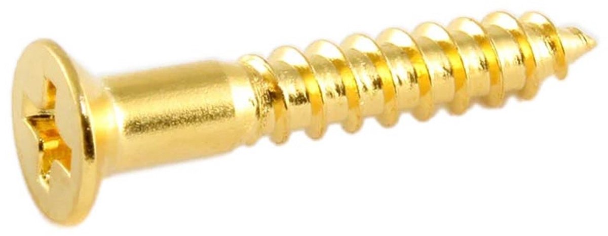 Allparts GS0063B02 Gouden Brugmontageschroeven - 50 Stuks, #8 x 1