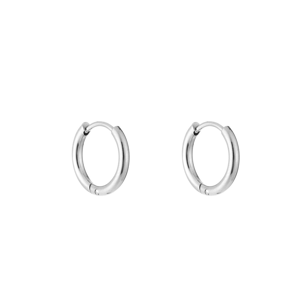 Chunky Minimalist Huggie Hoops 10mm – Luxe Dikkere Oorringen 2mm – RVS - Zilver