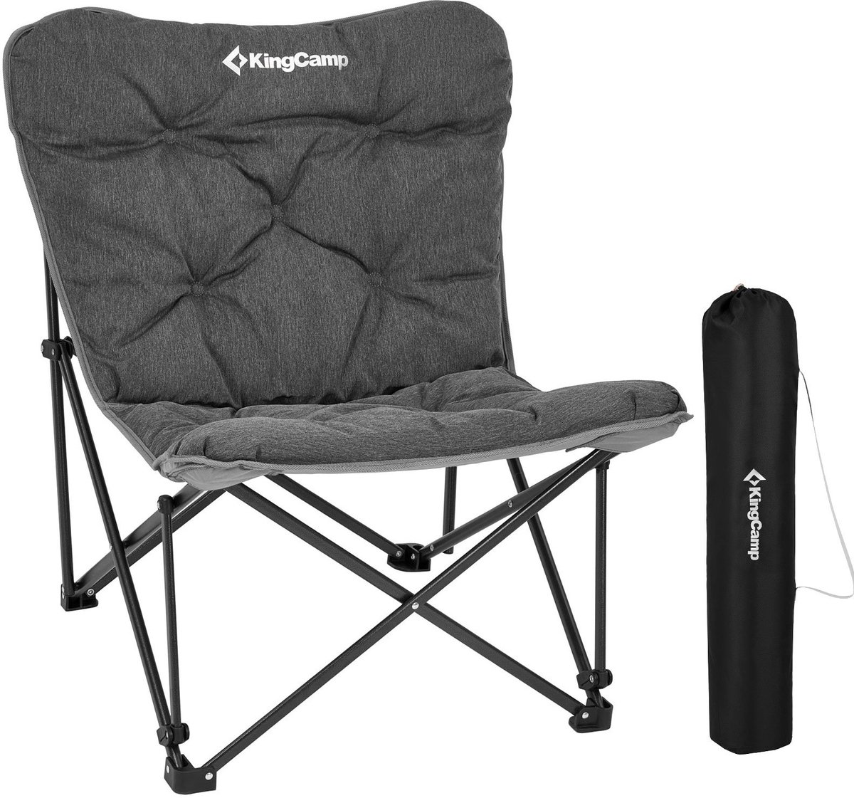 Campingstoel Lindon Relax vlinderstoel - Loungestoel van staal 136 kg