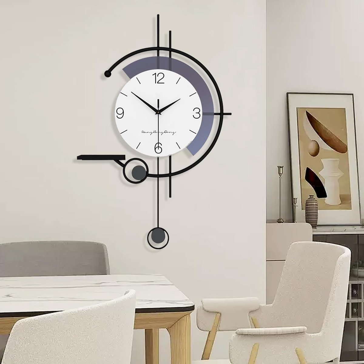 Wandklok groot modern - ijzer - stil ontwerp - perfect voor woonkamer - SnelShoppen
