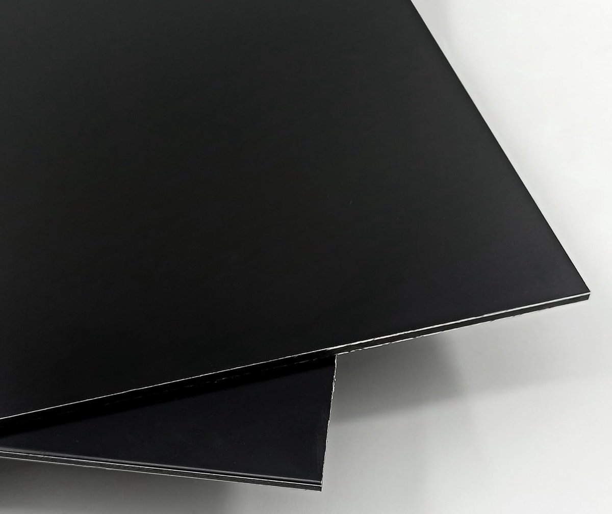 Aluminium Composietplaat - Sandwichplaat Aluminium - Bewegwijzering Reclame - Weerbestendig Lichtgewicht - 21 x 297 cm - Zwart