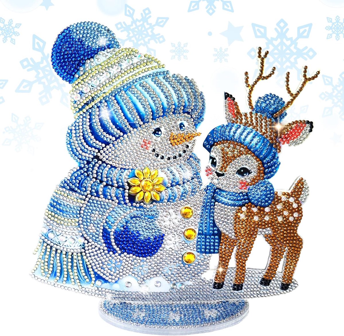 Diamond Painting Kerstmis nieuw volwassenen sneeuwpop Ren dubbelzijdig DIY 5D Kerstmis diamantschilderij kerstdecoratie binnen Kerstmis tafeldecoratie cadeau Kerstmis knutselen
