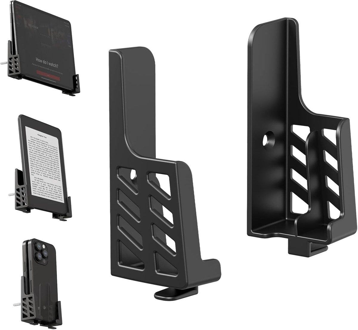 sciuU Wandhouder Universeel Dock voor Tablet Smartphone eReader Afstandsbediening Houder Stick op Muur, Compatibel met iPad Samsung Google Surface Huawei Honor, Installatie 3M Lijm of Schroeven