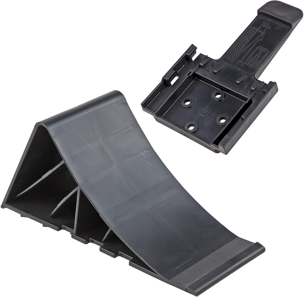 PVC - onderlegwig wig remwig steun hemmschoenen zwart met houder voor auto auto aanhanger