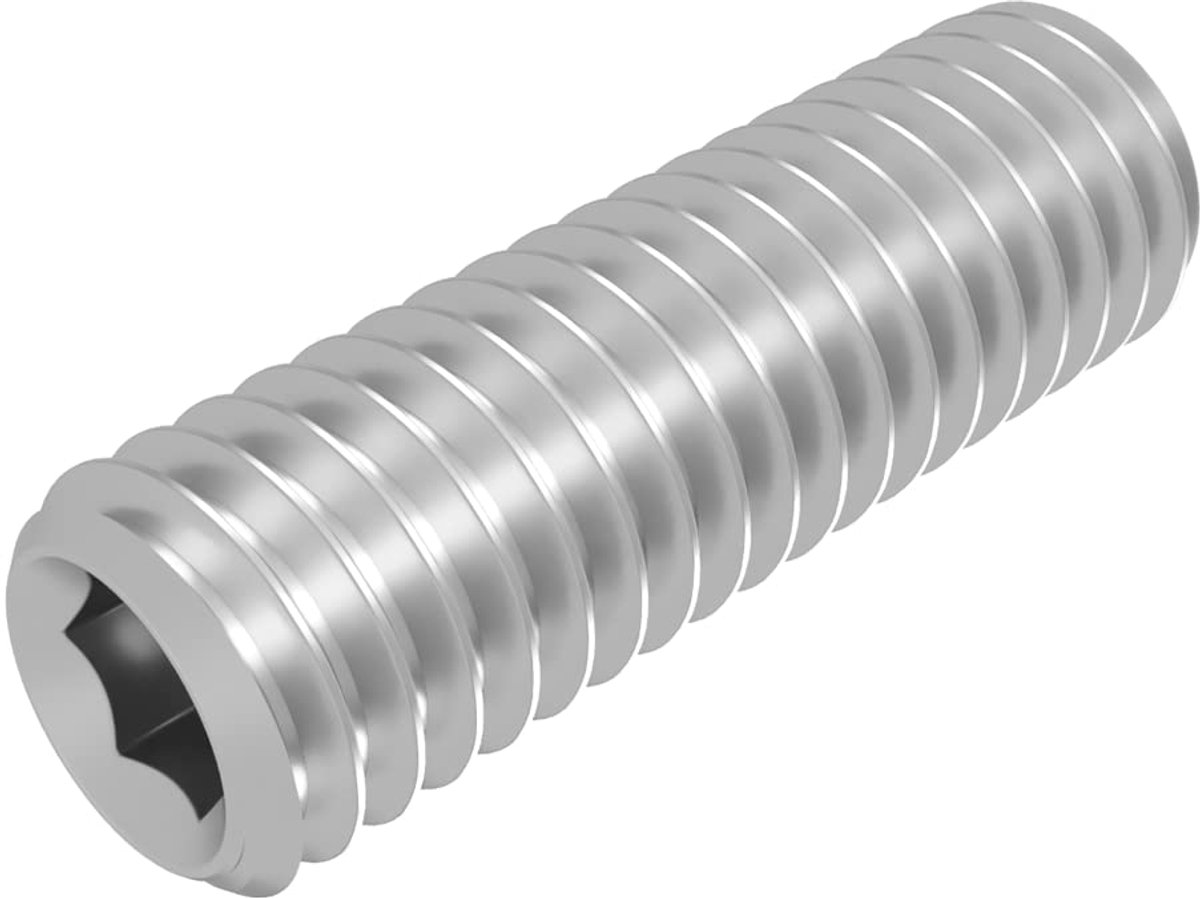 20 stuks korrelgrootte met conische punt M8 x 25 mm roestvrij staal V2A VA A2 DIN 913 / ISO 4026 binnenzeskant