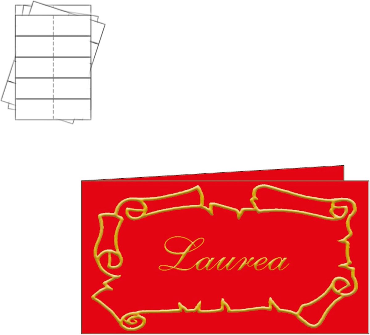 Kaarten voor gastgeschenken voor afstuderen, goudschrift, 20 stuks (Laurea L2)