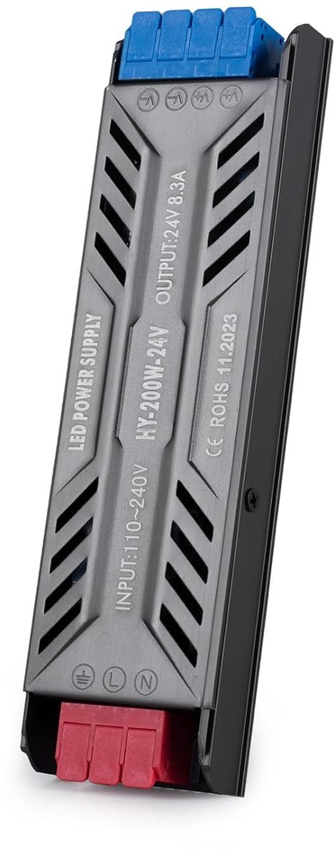 Transformator 24V 200W, BRIMETI 230V AC naar 24V DC Voeding 8.3A LED Driver Stuurprogramma Laagspanningstransformator Slanke Strip Voeding Constante Spanning Adapter