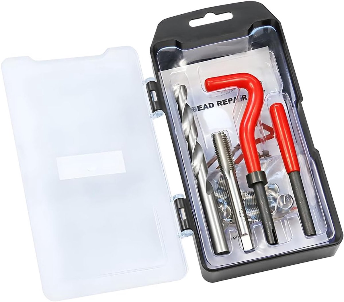 Schroefdraadreparatieset, schroefdraadreparatie M9 X1,25, schroefdraadreparatieset voor schroefspoel, schroefdraadreparatiegereedschap voor autoschroefdraad, 15 stuks