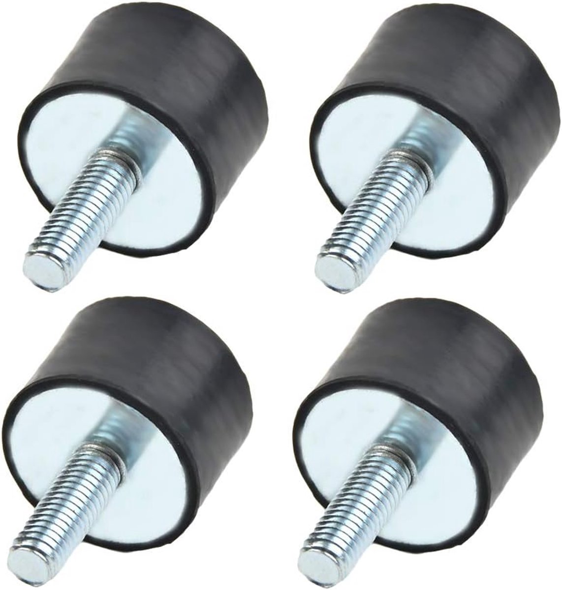 4 stuks rubberen buffer M8 x 23 mm, rubberen anti-vibratie stilblok automatische montage bootspoelen schokdempers, voor luchtcompressoren, dieselmotoren, benzinemotoren, waterpompen