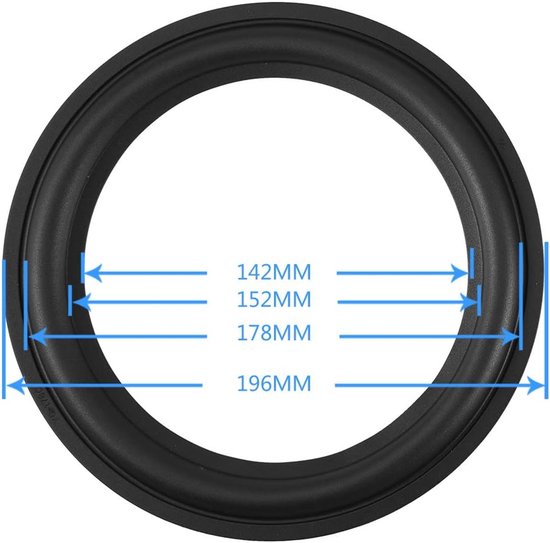 Foam, 2 Stuks Speaker Repair Kit, 8inch Speaker Foam Rings, DIY Speaker Kit Luidspreker Speaker Surround Reparatie Rubber Woofer Rand Reparatie Onderdelen — afbeelding 2