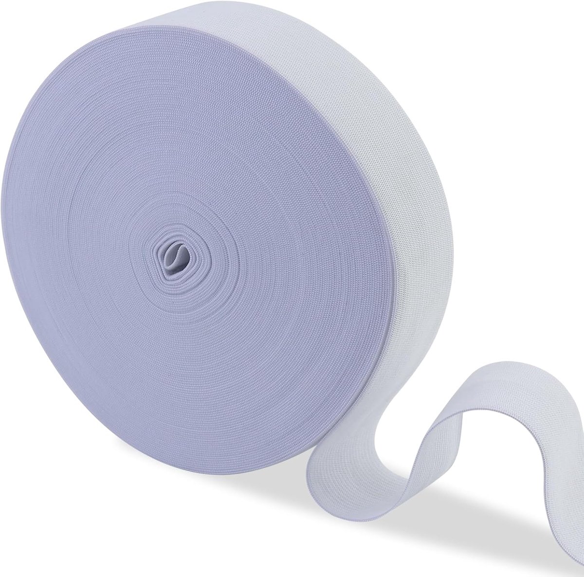 band, wit, 40 mm breed, 20 meter dik, elastisch elastiek, broekelastiek, thuistextiel, naai-accessoires, elastisch om te naaien, elastische band voor huishouden, doe-het-zelf