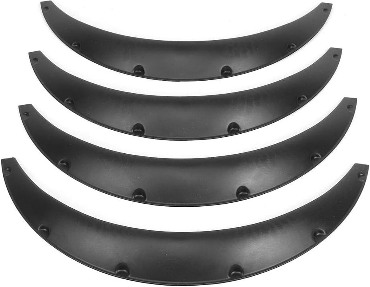 Spatborden 4 stuks 90mm universele pasvorm voor auto’s en SUV’s flexibele wielkastverbreedingen modderbescherming offroad geschikt