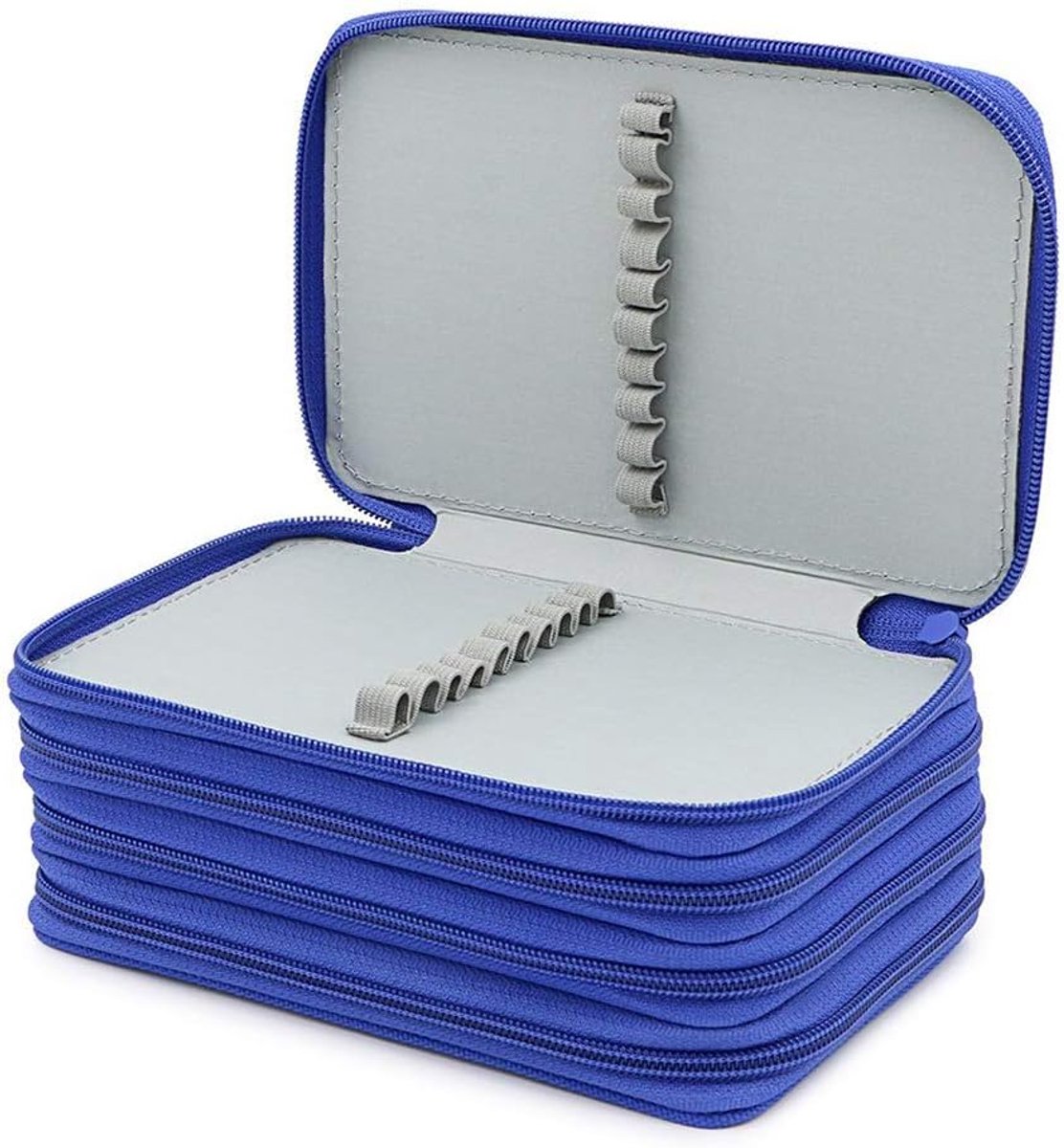 canvas kleurrijk pennenetui, kleurpotloodetui pennenzak pennenrol pennenetui voor reizen school kantoor kunst - 72 sleuven, blauw #1