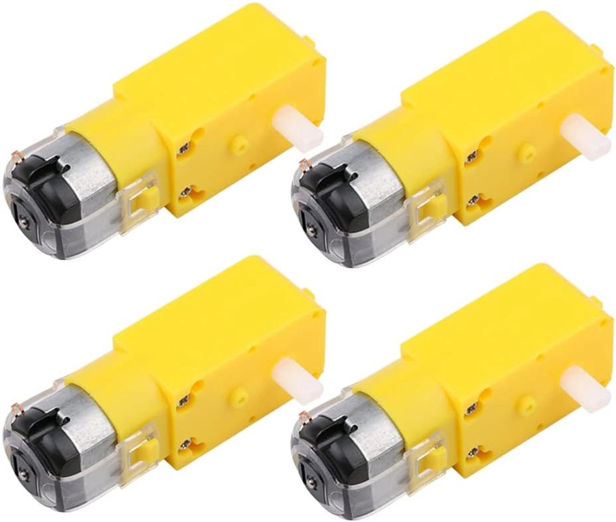 4pcs DC3V-12V DC Motorreductor voor Vliegtuigspeelgoed, Speelgoedauto met Vierwielaandrijving, Robotlichaam (Batchnummer: Dubbele as 1:48)
