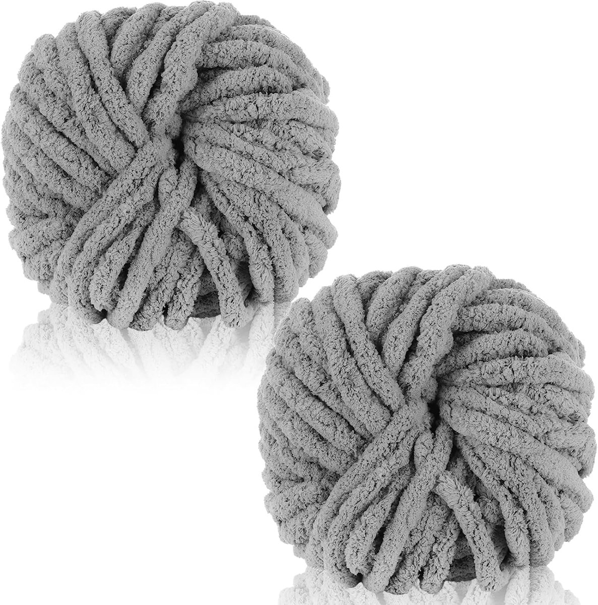 chenille Chunky wol, zacht breien en haken, XXL, chenille-wol, garen voor dekens, kussens, sjaals, mutsen, 500 g (2 x 250 g)