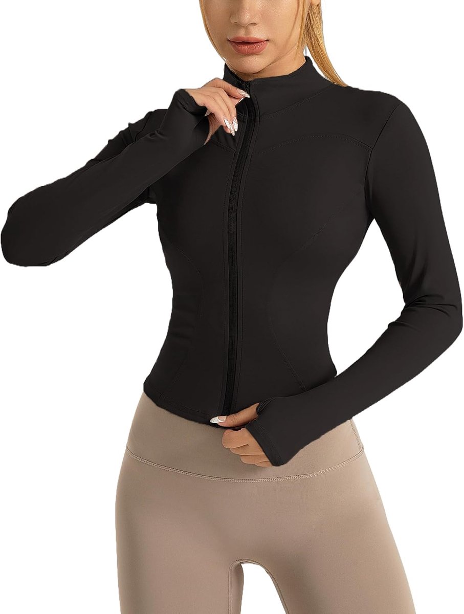 Lichtgewicht Hardloopjack met Duimgat Ademend Trainingsjack voor Fitness Yoga en Gym Slank en Stijlvol Zip Top voor Hardlopen