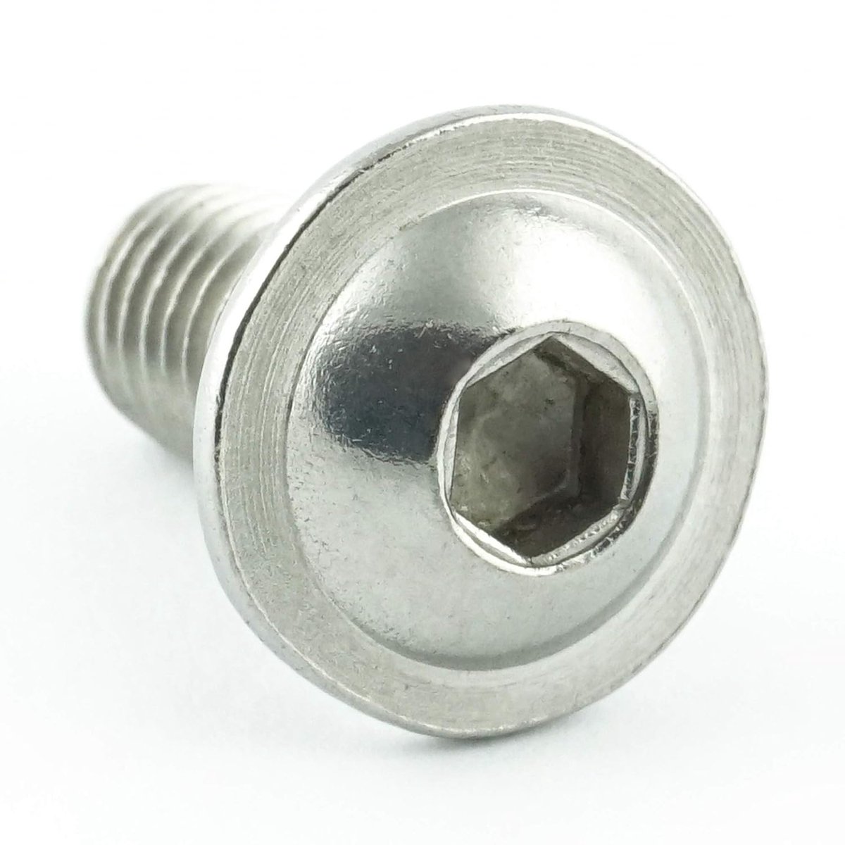 x 6 mm lenskopschroeven met binnenzeskant en flens (100 stuks) - ISO 7380 lenskopschroeven met platte kop en band - schroefdraadschroeven - roestvrij staal A2 V2A