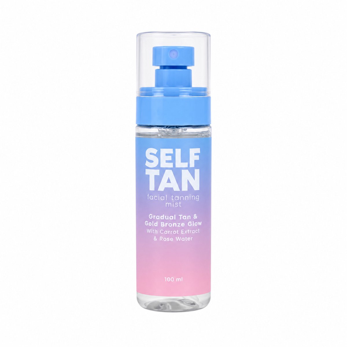 Self Tan facial tanning Mist - Deep Bronze GLow - Zelfbruiner Lotion 100 ml - Hyaluron & Carrot Extract - Gradual Tan - Bruin zonder zon Self Tan Clear Gel - Deep Bronze GLow