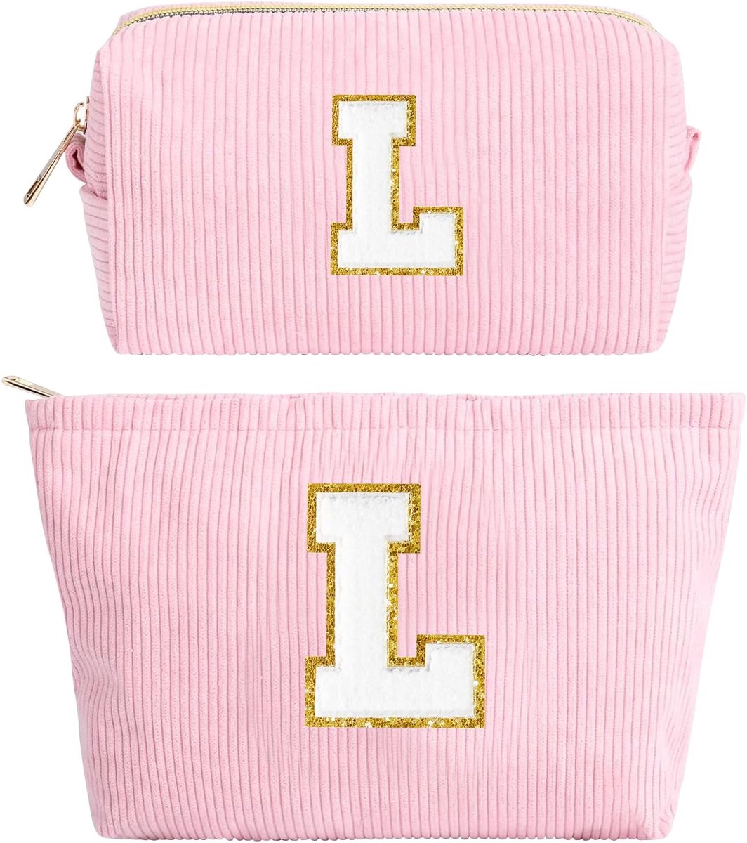 2 stuks make-uptas voor dames, make-uptas, reis-make-uptas, roze beauty-case, cadeau voor verjaardag met Kerstmis, ideaal voor vrouwen, meisjes, vriendin, beste vrienden L