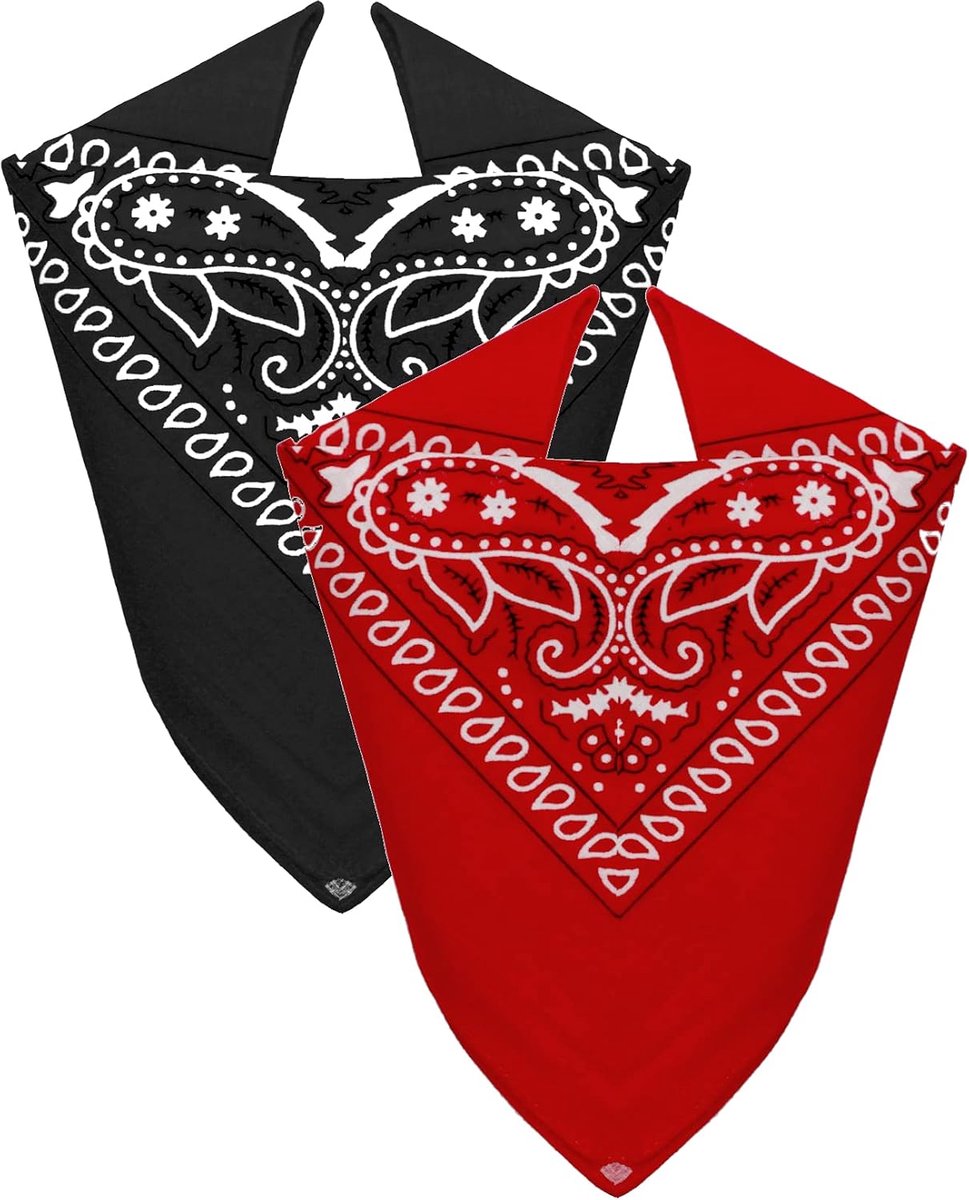 Der Rich ® - Set van 2 bandana's van 100% katoen, halsdoek voor heren en dames