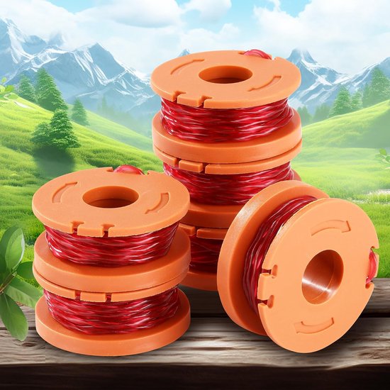 12 stuks grastrimmerspoel, grastrimmer draad, voor alle Worx-trimmers en 2 stuks trimmerspoelafdekking, Worx grastrimmer draad model WA0010, duurzame vervangende spoel — afbeelding 4