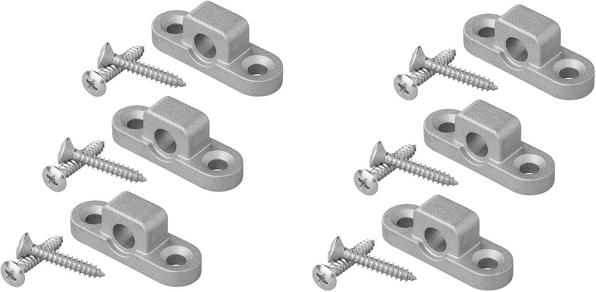 3-6 metalen voortentogen, wandogen, verticaal of horizontaal voor caravans, camper, tentoog, camping, inclusief schroeven, 6 stuks, horizontaal