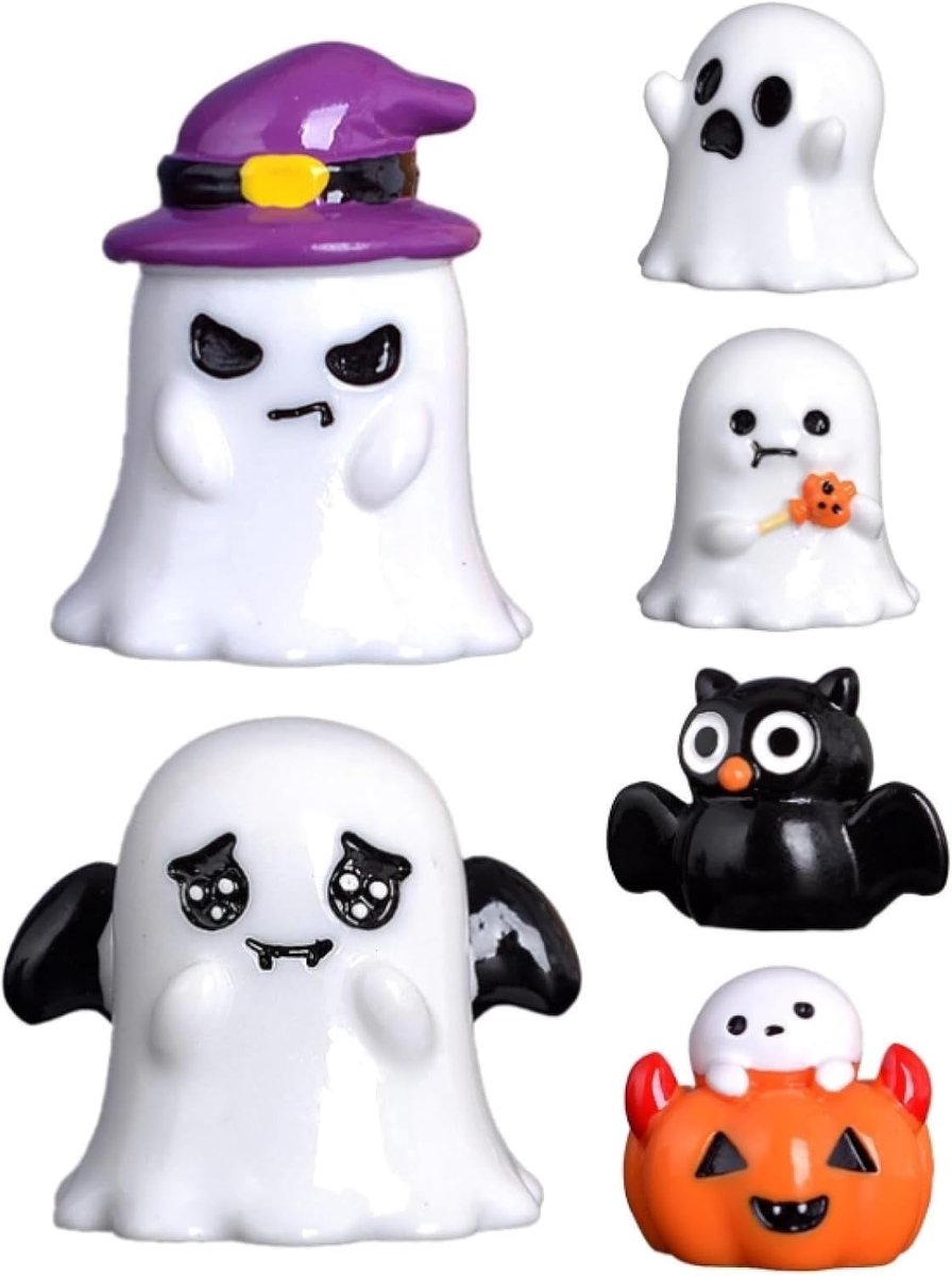 Hars Ornamenten Halloween Hars Pompoen Geest Beeldjes Miniatuur Pompoen Figuren Mini Halloween Decoratie Beeldjes Tafeldecoratie Halloween Hars Ornamenten Halloween Accessoires Geschenken 1