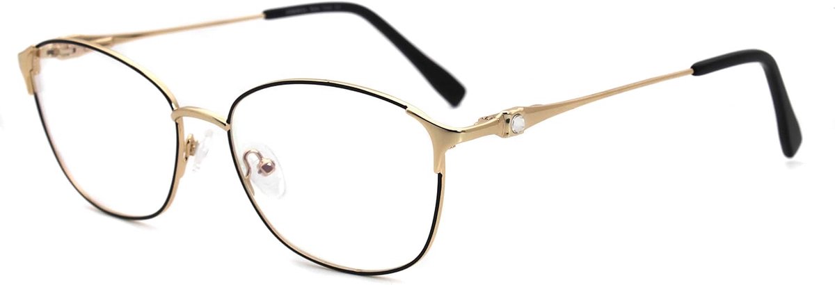 vrouwen metalen diamanten brillen heldere lens elegante frames