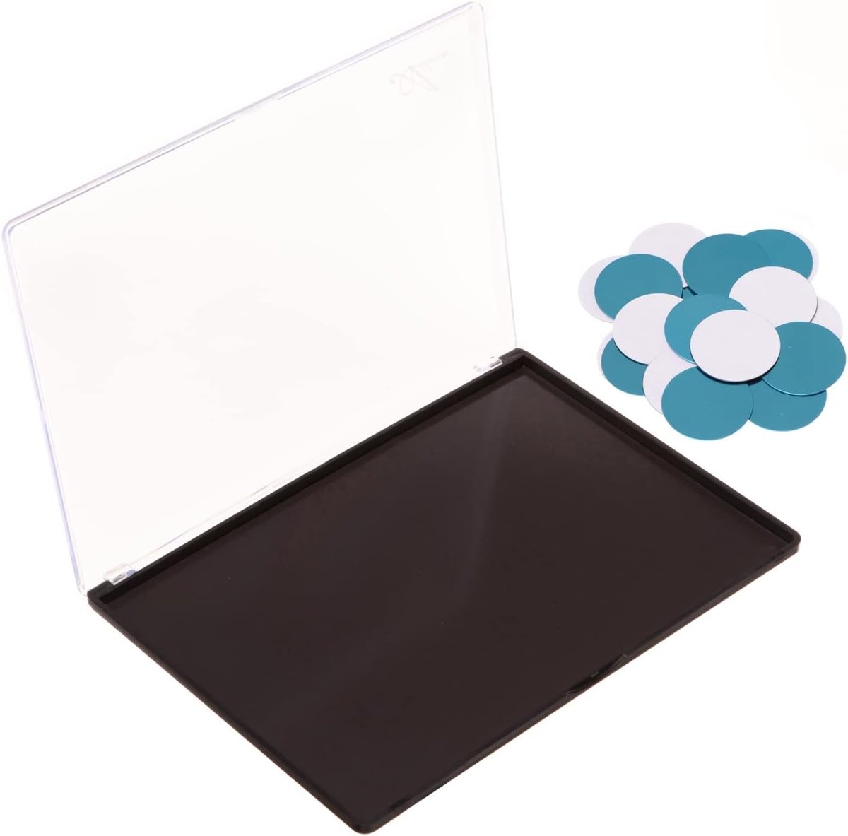 XL Grote lege magnetische transparante plastic oogschaduw make-up palet met 20 stuks klevende lege metalen stickers voor oogschaduw, lippenstift, blush poeder