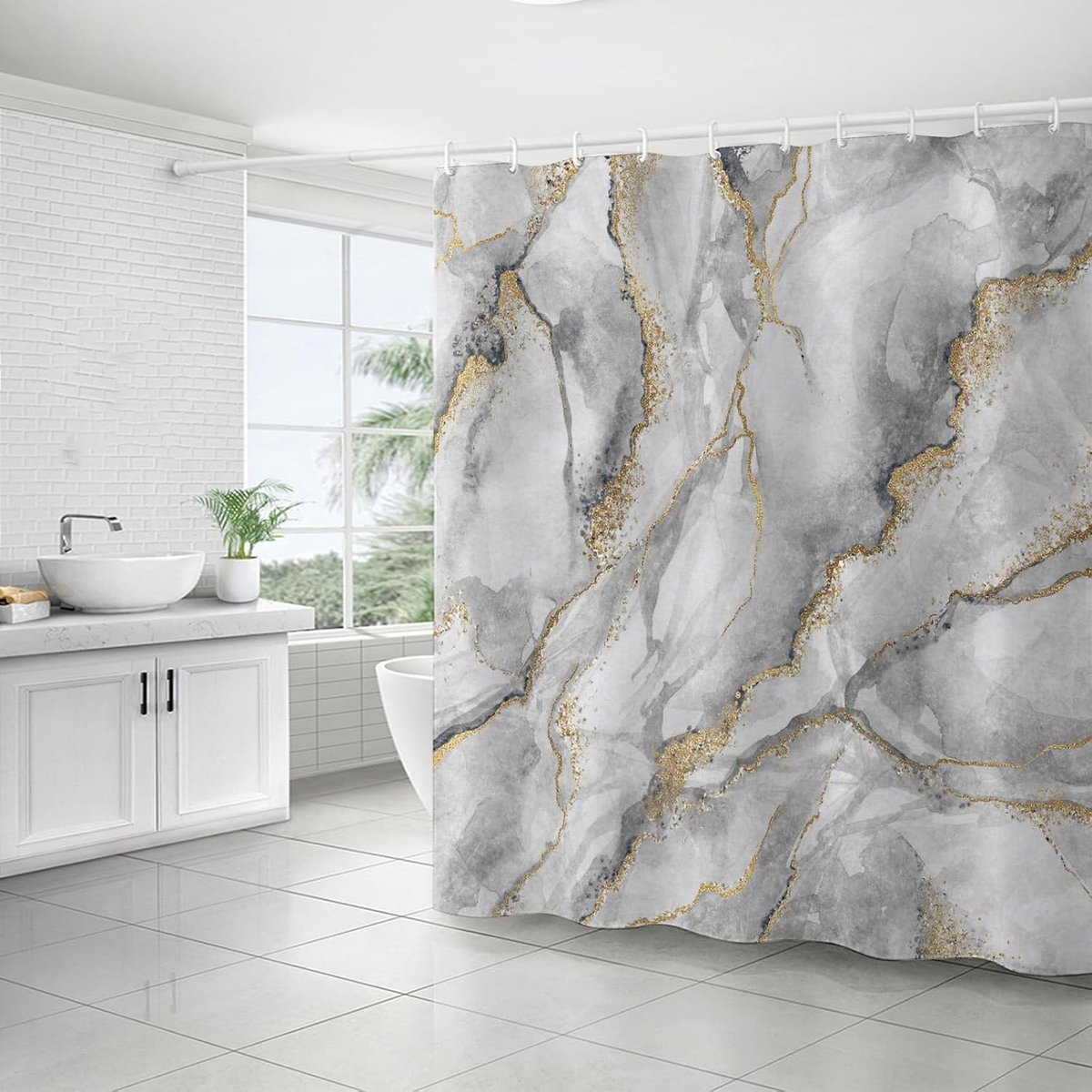 Bathtub Gordijn Aangepast Anti Schimmel Waterdicht voor Badkamer Wasbaar en Sneldrogend Douchegordijn Gepersonaliseerd Gordijn B9015