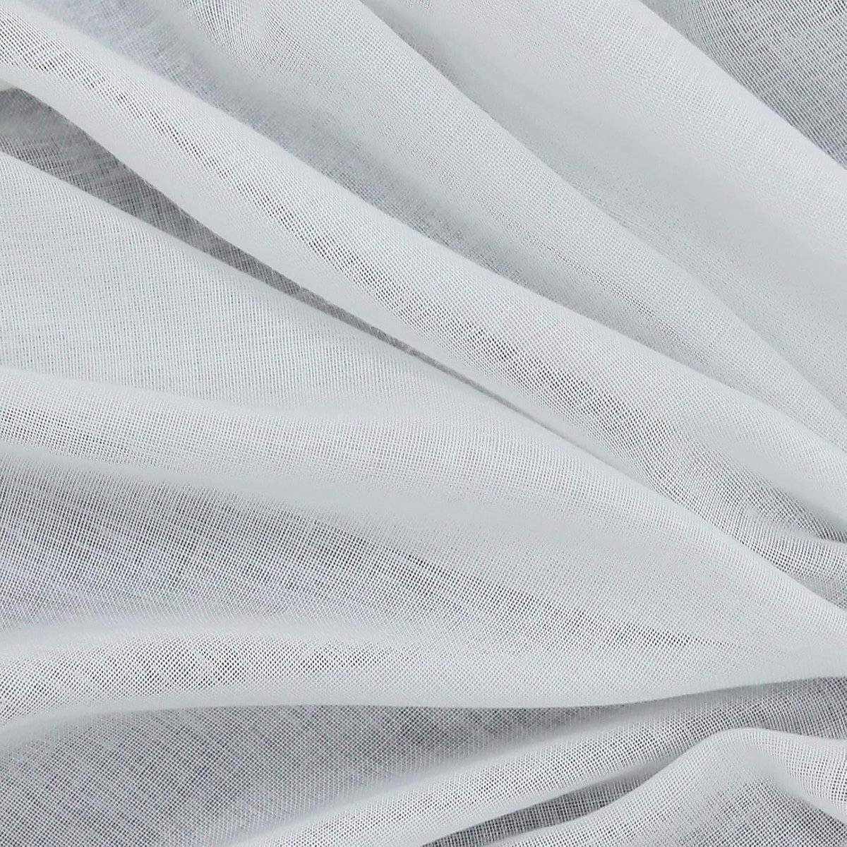 Mila vouwgordijn, halftransparant, effen gekleurd, met lussen, venstergordijnen, BxH 100x140 cm, wit, 1-pack