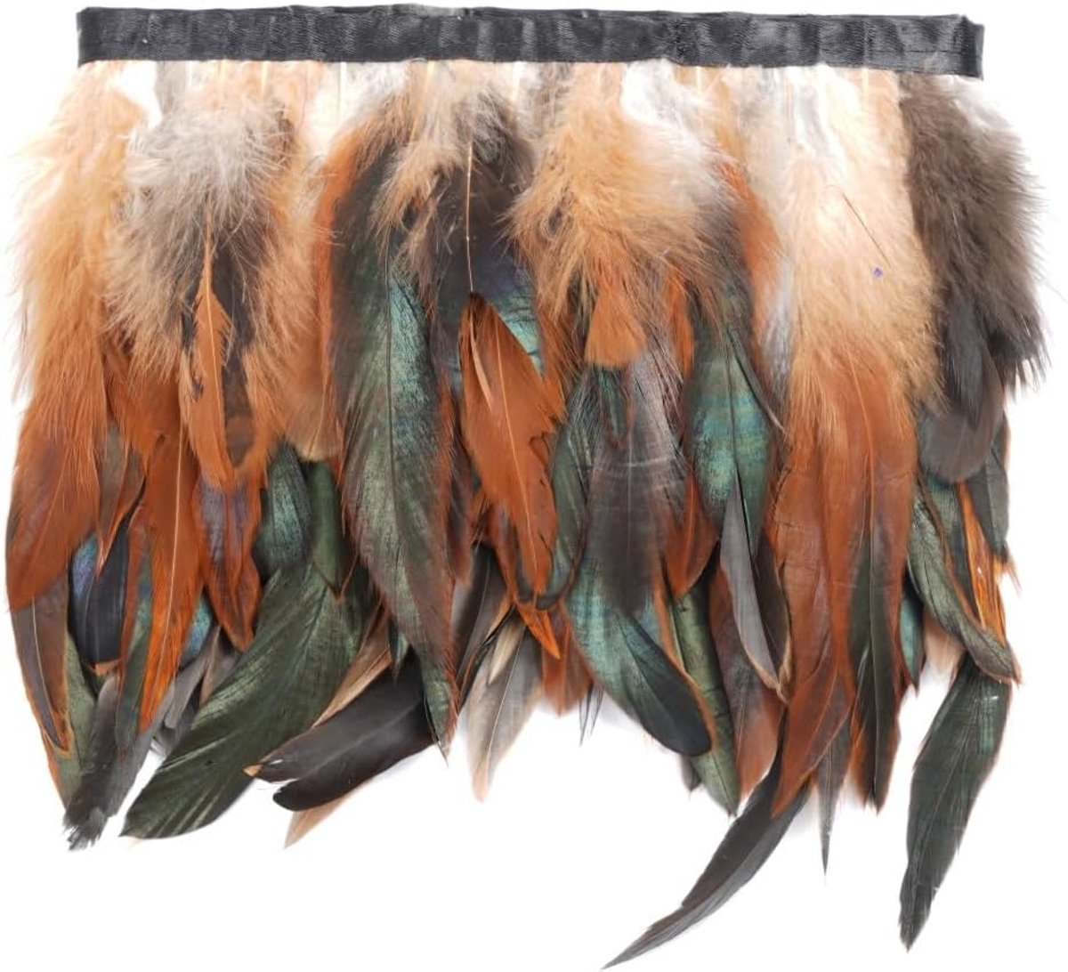2 meter haan veer franje trim voor kostuum decoratie (natuurlijk)