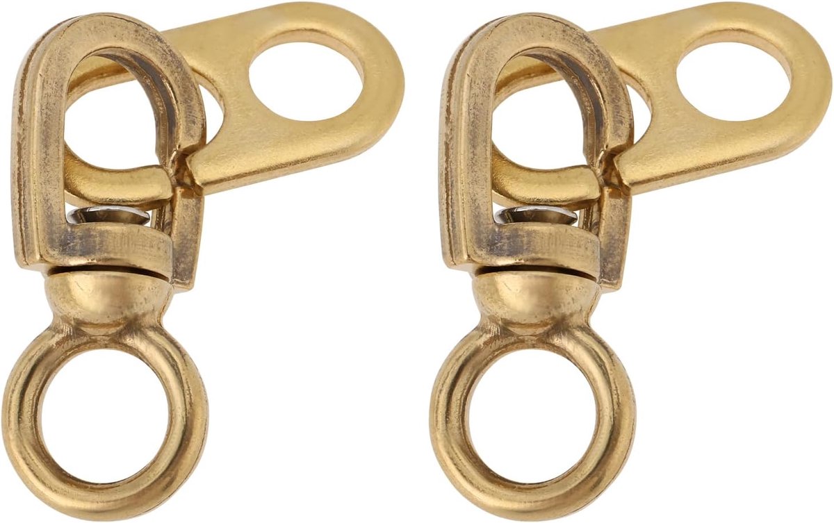 2 Stks Messing Boot Vlaggenmast Swivels 77Mm Vlaggenmast Accessoires Voor Verbinden Vlaggen Vlaggen Pole Montage Ring Clips Goud