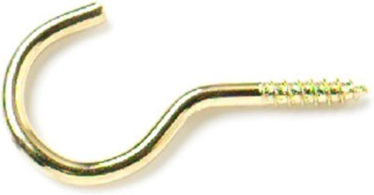 Hardware BH00039 38 mm / 1,5 inch schouderloze galvanisch messinghaken (verpakking van 50), wit, stuk