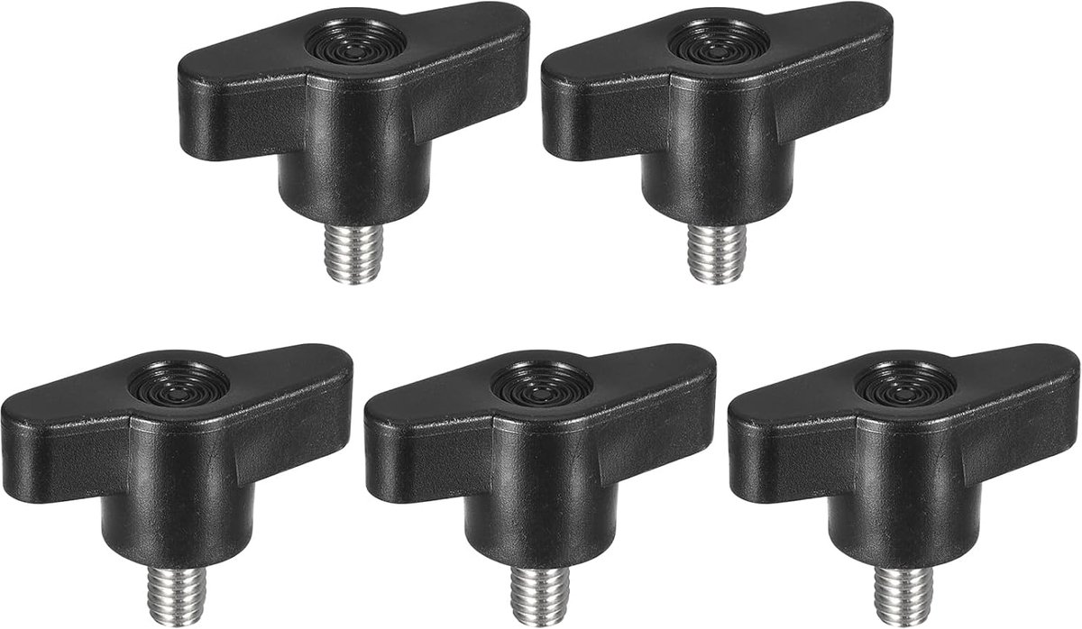 5 stuks spanschroefknop, M6 x 10 mm van roestvrij staal 304 in T-vorm voor het snel vervangen van handspanknopschroeven met T-greep