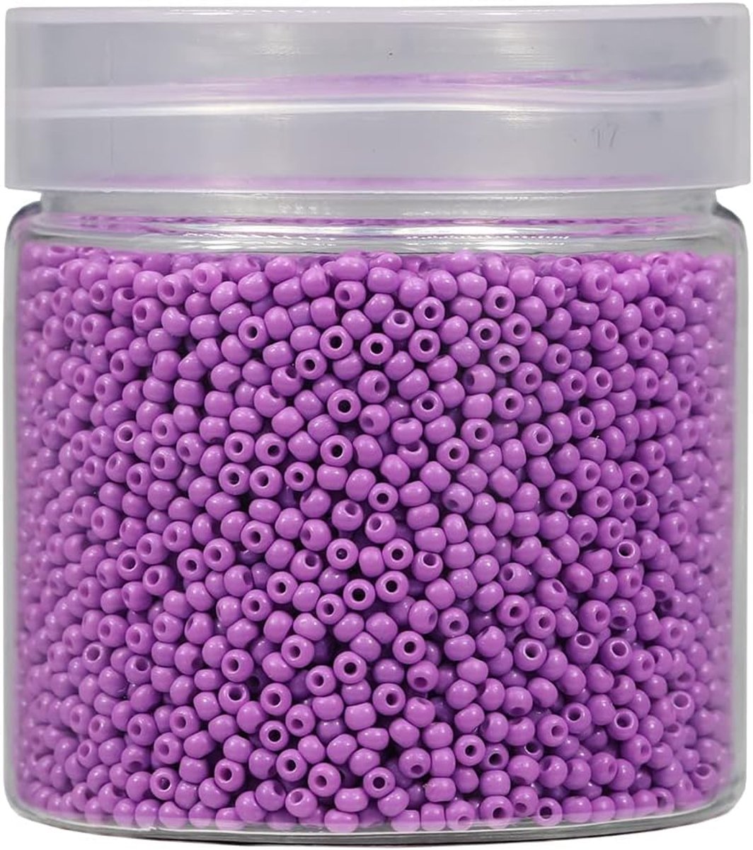 Kralen 10000 stuks/110 gram in doos 12/0 paarse kleine ambachtelijke zaadkralen voor het maken van sieraden, oorbellen, armbanden, kettingen (paars)