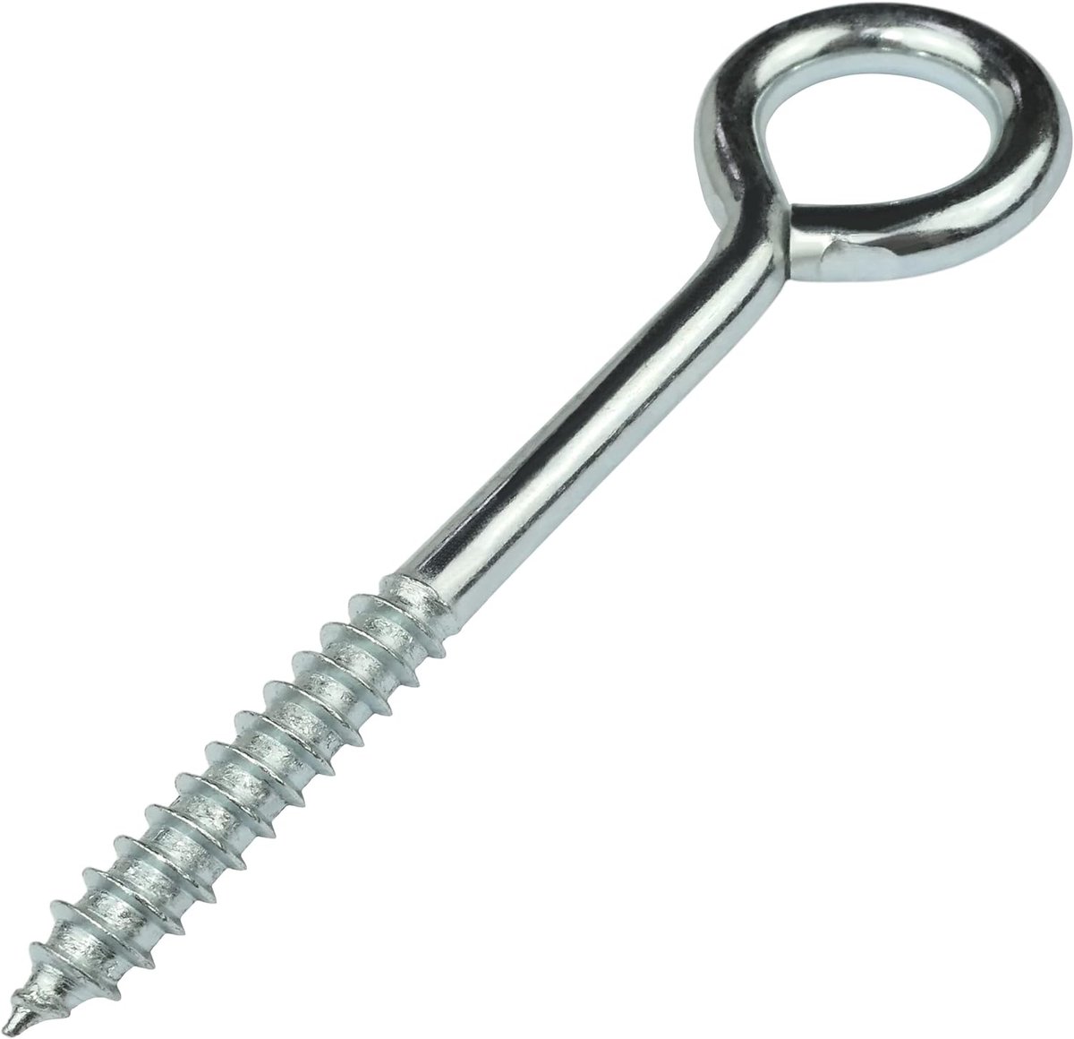 Haken oogschroeven voor het schroeven Ø8x80mm - zelftappende oogschroef gesloten - van staal - kleur zilver