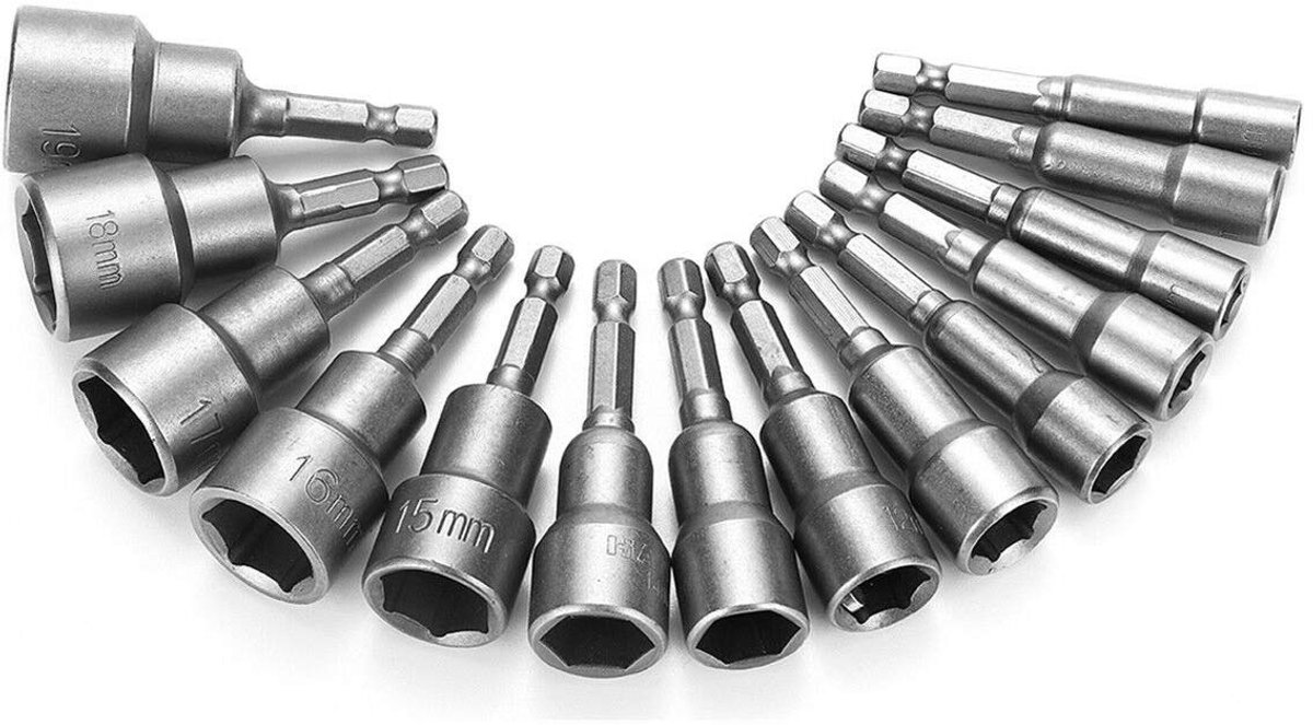 Moer Driver Socket 10 STKS 6-19mm 1/4 inch Hex Shank Bit Socket Magnetische Moer Setter voor boren, Moer Driver en Impact Socket Adapter