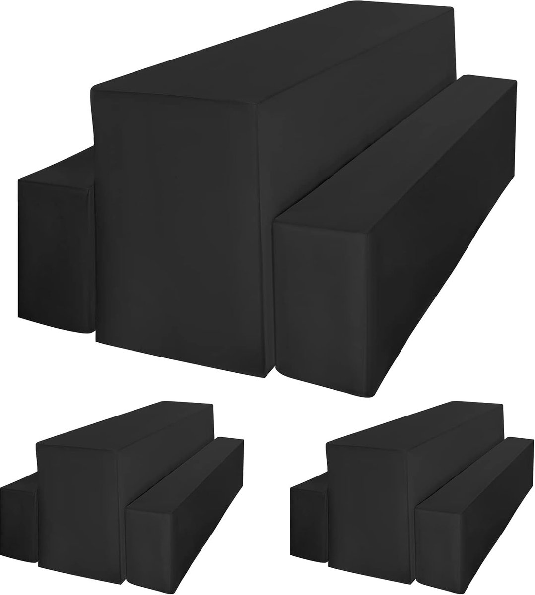 2-pack bierbankhoezen biertafelhoezen set van 3 zwarte biertafel- en bankhoezen set voor 70 cm tafelbreedte bierbankhoes biertentset 220 x 70 cm voor buitenbanketten (zwart)