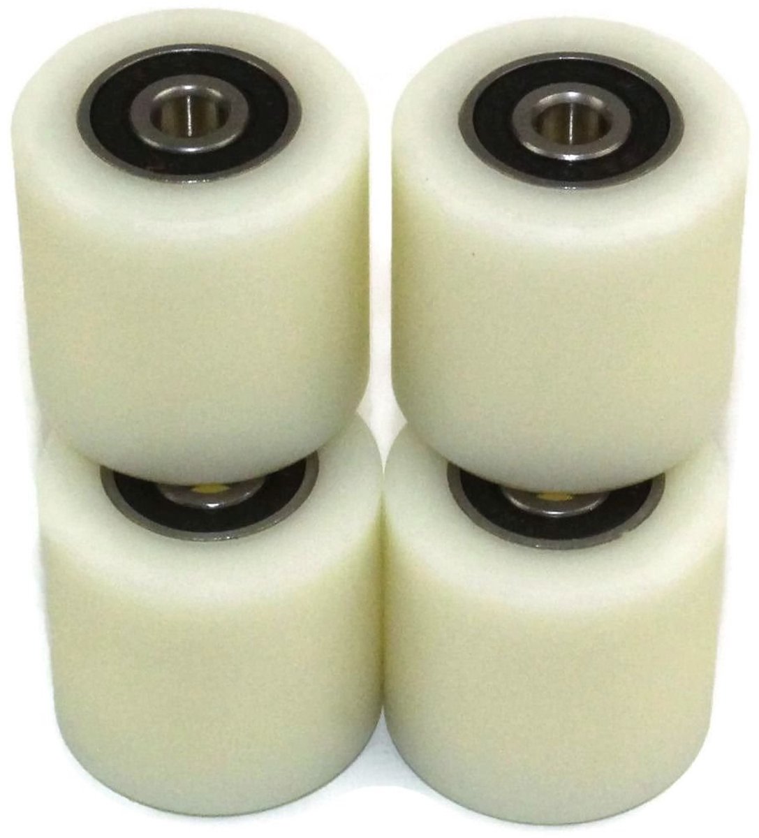 4 stuks nylon polyamide wielen, 40 mm diameter, 40 mm breed, 8 mm dik, nauwkeurig gefreesd