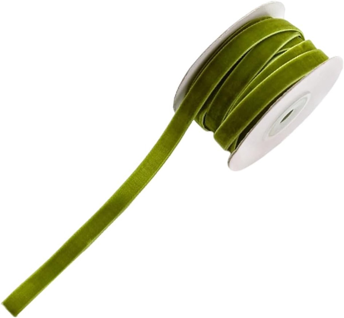 20 yards 3/8 inch olijfgroen fluwelen lint zacht dun eenzijdig lint vintage stoffen linten bundelrollen met spoel voor kerstboom bruidsgeschenken uitnodigingen kunsthandwerk DIY