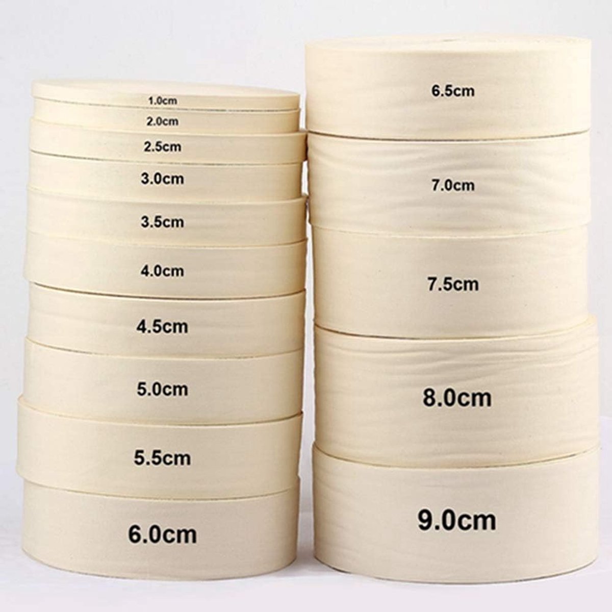 100 meter / rol katoenen band katoenen koord biasband decoratielint geen visgraatpatroon 100% katoen band katoenweefsel beige 1 cm