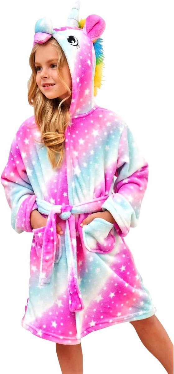 Badjas voor Meisjes Zachte Fleece Badjassen met Capuchon