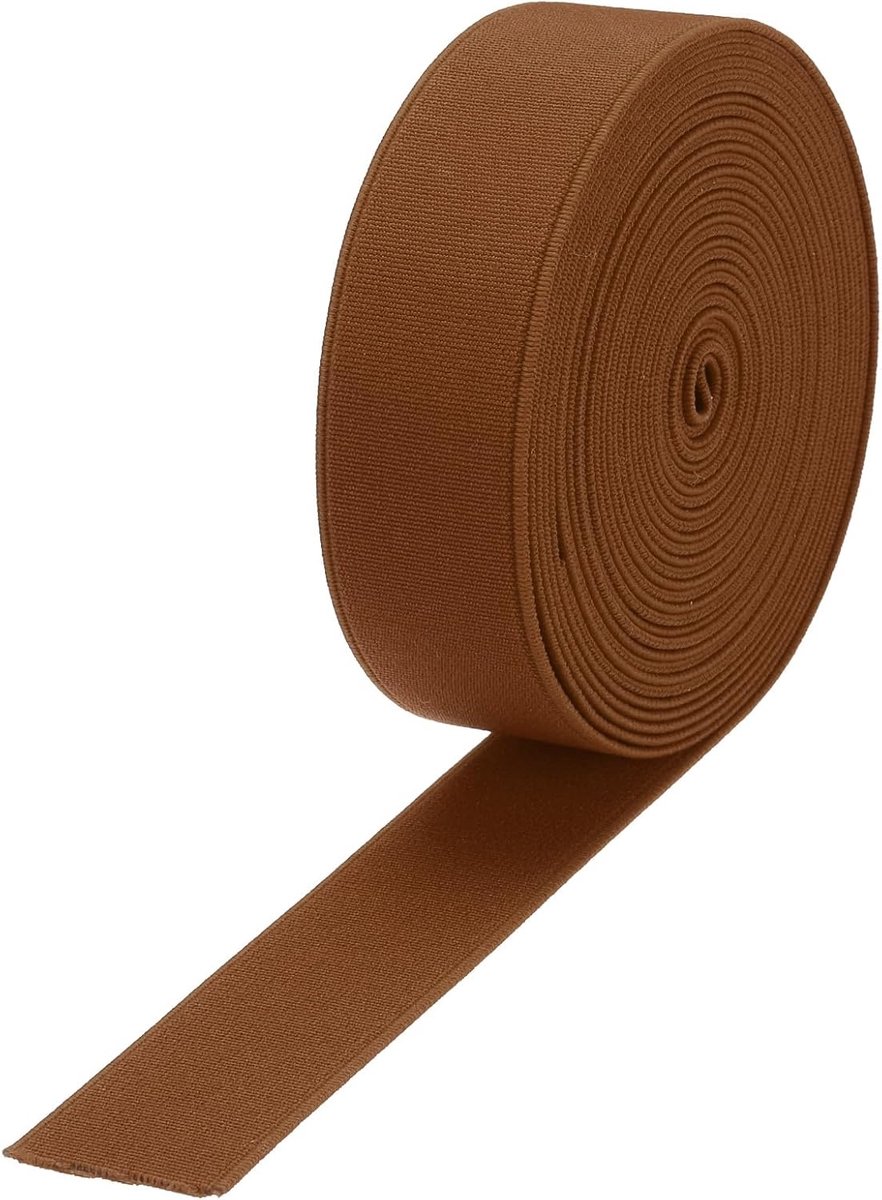 3 cm breed elastiek om te naaien, 4,90 meter elastische band, brede elastiek voor broeken, taillebanden, stoffen om te naaien (bruin)